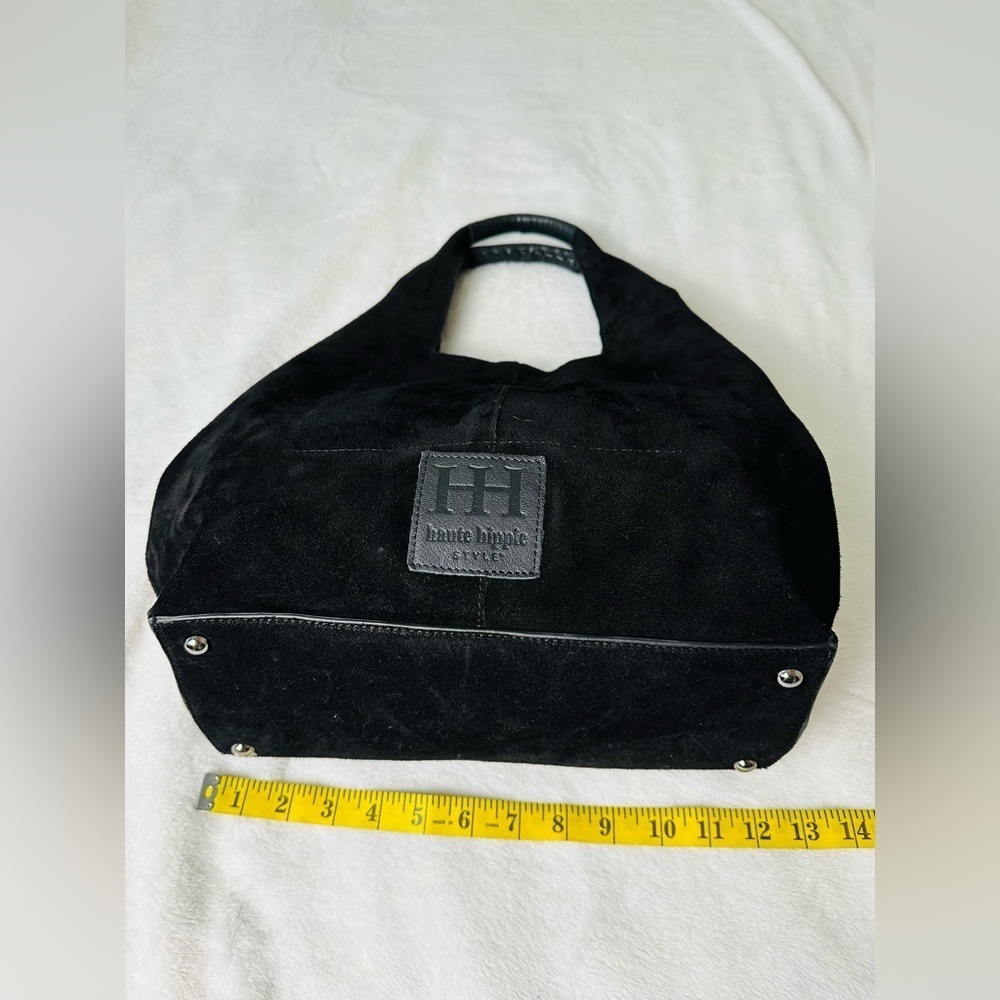Haute Hippie Black Suede Hobo Bag With Detachable Pouch - Picture 4 of 12